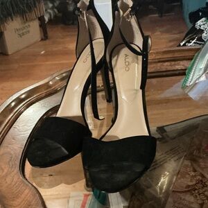 Aldo Elegant Black Strappy Heels